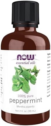 NOW Essential Oils, Peppermint Oil, Invigorating Aromatherapy Scent, Steam Distilled, 100% Pure, Vegan, Child Resistant Cap, 2-Ounce