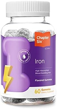 Zahler Chapter Six Iron Gummies, Iron Supplement with Vitamin C for Adults, Kosher, 60 Flavored Gummies (10MG)