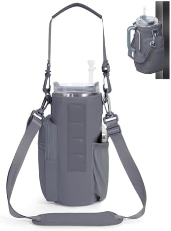 sportsnew Magnetic 40oz Water Bottle Holder Tumbler Carrier Dark Grey