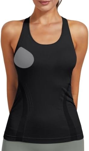Women's Seamless Side-Ruched Racerback Tank Top Black