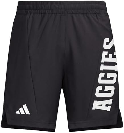 adidas Men's D4T Woven Texas A&M University Shorts, Black/White/Texas A&M, X-Small/9" Inseam