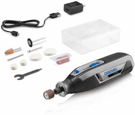 Dremel Lite 7760 N/10 4V Cordless Rotary Tool Kit with Variable Speed, USB Charging, Easy Accessory Changes - Ideal for Light-Duty DIY & Crafting, Sanding, Engraving, and Polishing