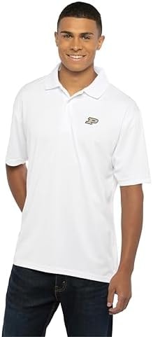 Vantage Apparel Men's Collegiate Premium Moisture Wicking White Icon Polo, Purdue Boilermakers, 3X-Large
