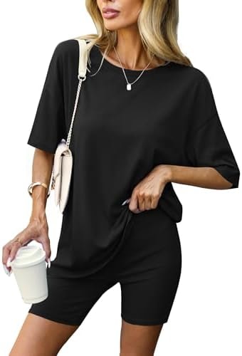 Ekouaer Lounge Sets 2 Piece Summer Outfits 2026 Oversized Biker Short Sets