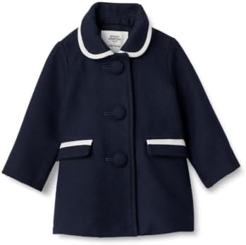 Amazon Essentials x Sofia Grainge Baby Girls' Wool Blend Coat, Navy, 18 Months