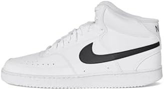 Nike Men's Court Vision Mid Next Nature Shoes, White/Black-White, 10.5