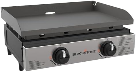Blackstone 1666 22” Tabletop Griddle with Stainless Steel Faceplate, Powder Coated Steel, Black