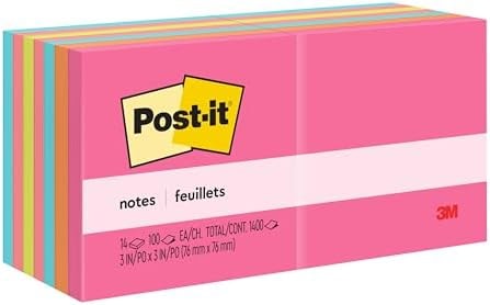 Post-it Notes, 3 x 3 in, Poptimistic Collection, 14 Pads