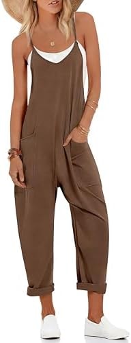 Ekouaer Womens Jumpsuit Sleeveless Casual Summer Overalls Jumpers Rompers