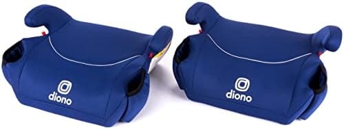 Diono Solana, No Latch, Pack of 2 Backless Booster Car Seats, Lightweight, Machine Washable Covers, Cup Holders, Blue
