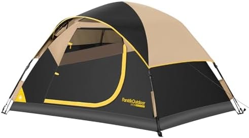 FanttikOutdoor Zeta C2 Camping Tent, 2 Person Instant Dome Tent, Easy Setup in 60s, Portable Waterproof Cabin Tent with Pre-Attached Poles & Air Vent, Ideal for Camping, Hiking, Backyard
