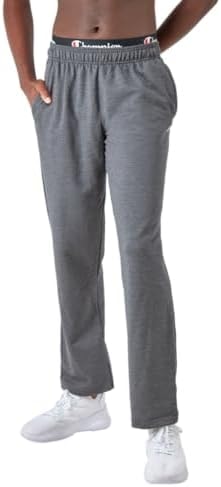 Champion Men's Open-Bottom Fleece Sweatpants, Standard Fit, Midweight Fleece, Available in Regular and Big & Tall, Granite Heather, XX-Large