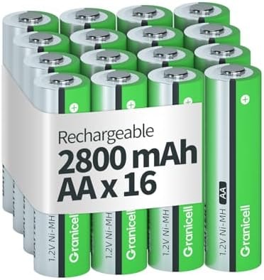Granicell 16-Pack NiMH Rechargeable AA Batteries