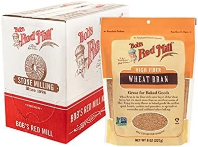 Bob's Red Mill Wheat Bran, 8oz (Pack of 4) - Non GMO, Vegan, Kosher