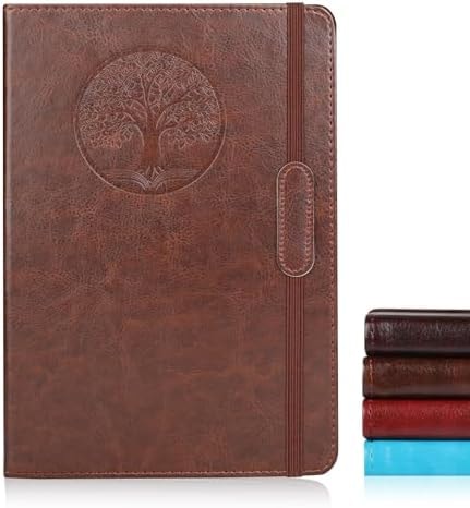AZUREAL Journal for Women Men, Lined Journaling Notebooks A5 5.7X 8.3 in, Hardcover Leather Journal Diary 160 Pages, Journals for Writing, Travel, Business, Home & School (Brown)
