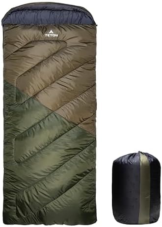 Teton Celsius XXL 0F Degree Sleeping Bag, Cold-Weather Sleeping Bag for Adults, Camping Made Easy….and Warm. Stuff Sack Included, Ivy