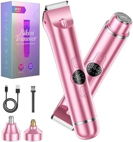 4 in 1 Bikini Trimmer for Women, Wet & Dry Use Pubic Body Hair Trimmer Electric Shavers,Electric Razors for Women