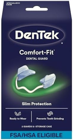 DenTek Comfort-Fit Dental Guard, Mouth Guard for Grinding Teeth at Night, Pack of 2 Guards & 1 Storage Case