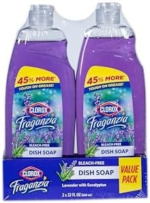 Clorox Fraganzia Liquid Dish Soap, Lavender Scent, 22 Oz, 2 Pack