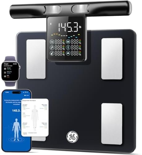 GE Smart Scale for Body Fat with BMI Muscle Mass: 5.3-inch Handle Display