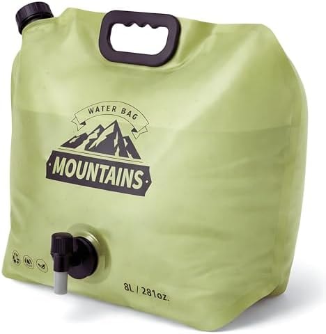 CoreMuse Camping Water Container 2 Gallon Collapsible Water Jug with Spout - Reusable Plastic Flasks, Foldable Empty Gallon Jug for Water Storage, Water Bag for Outdoor Hiking Emergency Prep (1 Pack)