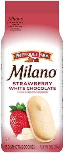 Pepperidge Farm Milano White Chocolate Strawberry Flavored Cookies, 7 Oz