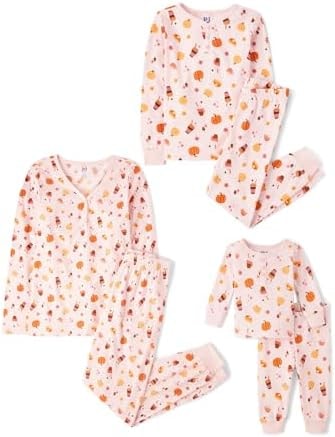 The Children's Place Baby Family Matching, Christmas and Holiday Pajama Sets, Cotton, Pumpkin/Candy Halloween, X-Small (Adult)