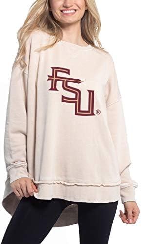 chicka-d NCAA Florida State Seminoles Womens Pullover Sweatshirt, Oatmeal, Small (480_NC_PL)