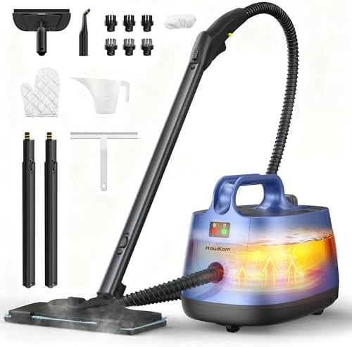 Steam Cleaner for Home, 293°F 5-Bar High Pressure Powerful Multipurpose Handheld Steam Mop, 21 Attachments, 50Oz Capacity, Heavy Duty Steamer for Floors, Cars, Tiles, Crack Cleaning, Turquoise