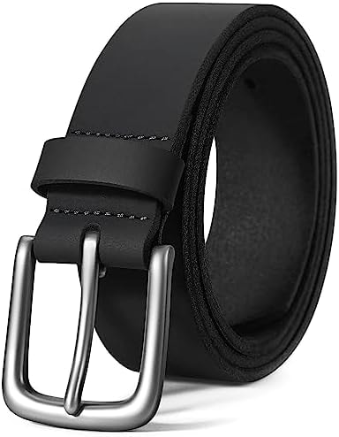 VATAN Men's Full Grain Leather Casual Every Day Jeans Belts, Handmade Men Leather Belt with Gift Box