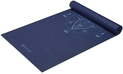 Gaiam Premium Yoga Mat, 6mm Thick Print Mat (Celestial Blue)