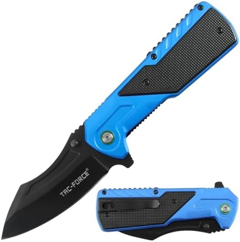 Tac-Force Pocket Folding Knife, Aluminum Handle with Black Oxidized Blade, 8.25" Overall, Everyday Carry, TF-2022BL