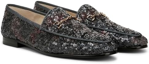 Sam Edelman Women's Loraine Loafer Black Multi Sequin 6 Medium