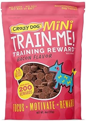 Crazy Dog Mini Train-Me! Training Dog Treats, Liver, 4 oz Bag, 200 Treats