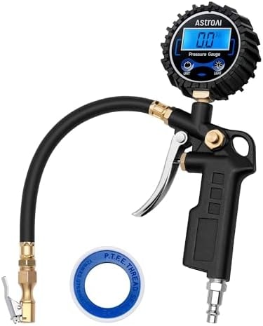 AstroAI Digital Tire Pressure Gauge with Inflator 3-250 PSI Fits 1/4" NPT