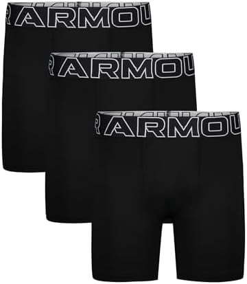 Under Armour Boys' Multipack Performance Tech Boxer Brief, Solid Black, Medium