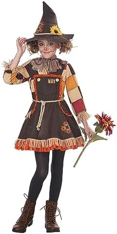 California Costumes Girls Patchwork Scarecrow Child Costume Brown, Large