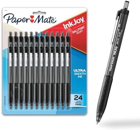 Paper Mate InkJoy 300RT Retractable Ballpoint Pens, Medium Point (1.0mm), Black, 24 Count