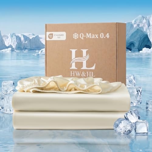 HW&HL Ivory White Cooling Fitted Sheet Twin Size Only 16" Deep Pocket