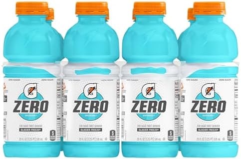 Gatorade Zero Sugar Thirst Quencher Sports Drink, Glacier Freeze, 20 Ounce Bottles (Pack of 8)