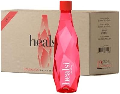 Healsi Natural Artesian Sparkling Water, pH7, Rich in Silica, 12 x 16.9 fl oz | Refreshing Sparkling Water | Naturally Rich in Silica for Skin & Hydration - Red
