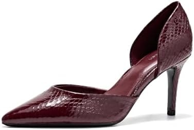 Calvin Klein, Women's, Gloria, Dark Red Snake, 8 Medium