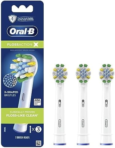Oral-B FlossAction Electric Toothbrush Replacement Brush Heads Refill, 3ct