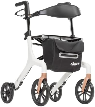 Drive Medical AeroWalk Ultra-Lite Rollator, 15.2 lb, 23" Seat Height, White