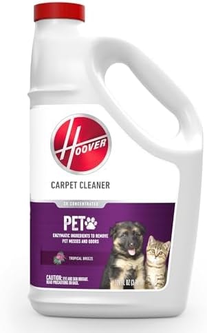 Hoover Pet Carpet Cleaner Solution, 128 oz., Tropical Breeze Scent, Deep Cleaning Shampoo Solution, Eliminates Urine Stains and Odors, Pair Carpet Cleaner Machine