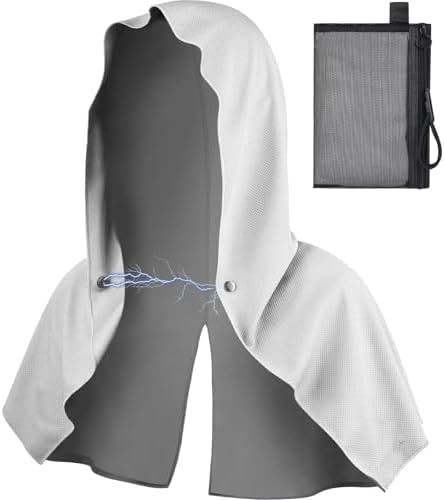 AOPREL Cooling Hoodie Towel Magnetic Lock Towels for Neck and Face UV Protection, Moisture-Wicking for Camping Gym and Yoga