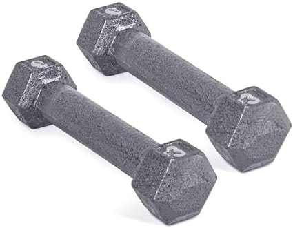 CAP Cast Iron Hex Dumbbell, Pair, 3 lb