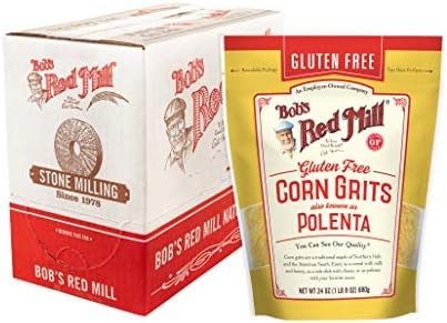 Bob's Red Mill Gluten Free Corn Grits/Polenta, 24oz (Pack of 4) - Gluten Free, Vegan, Kosher