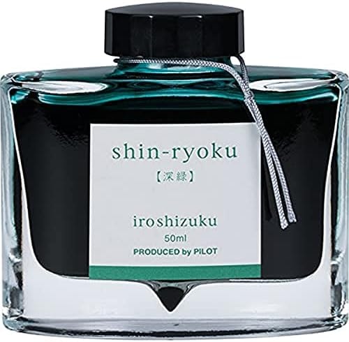 PILOT Iroshizuku Bottled Fountain Pen Ink, Shin-Ryoku, Forest Green (Dark Green) 50ml Bottle (69214)