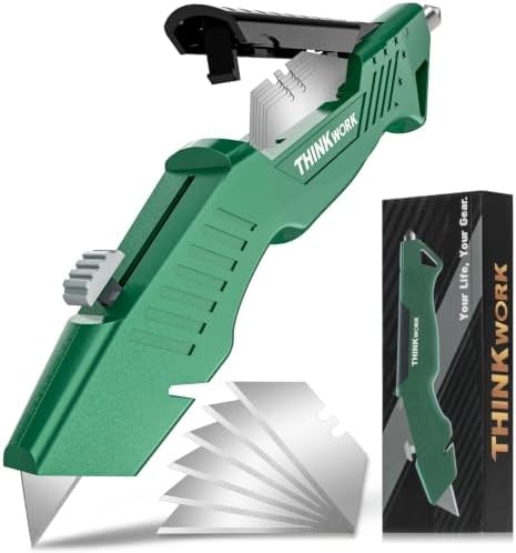 THINKWORK Utility Knife Box Cutter, Retractable & All Metal